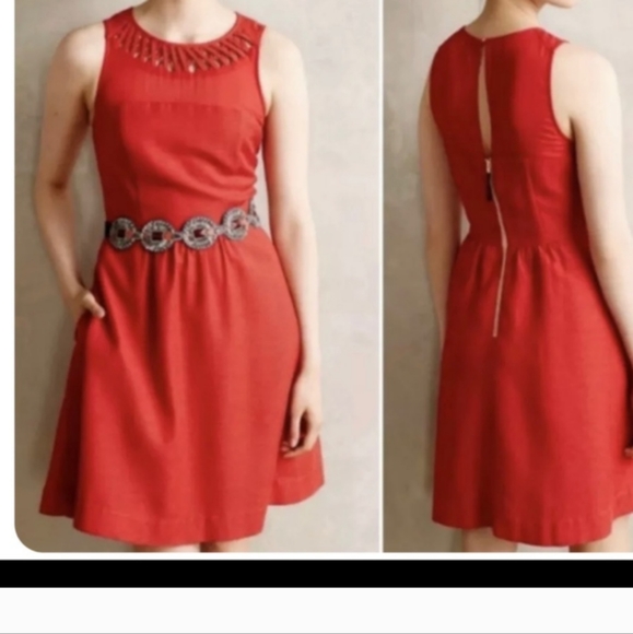 MAEVE by Anthropologie High neck Red Midi Dress XS - Picture 1 of 8